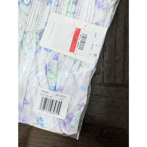 NWT Eileen West WILD CARNATION COTTON POINTELLE WALTZ NIGHTGOWN  size XS - Picture 7 of 7